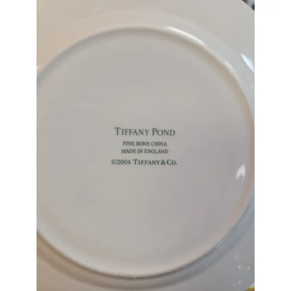 Tiffany & Co. Pond 2004 Frog Bone China Plate Saucer Bowl Cup Mug Full 3pc Set
